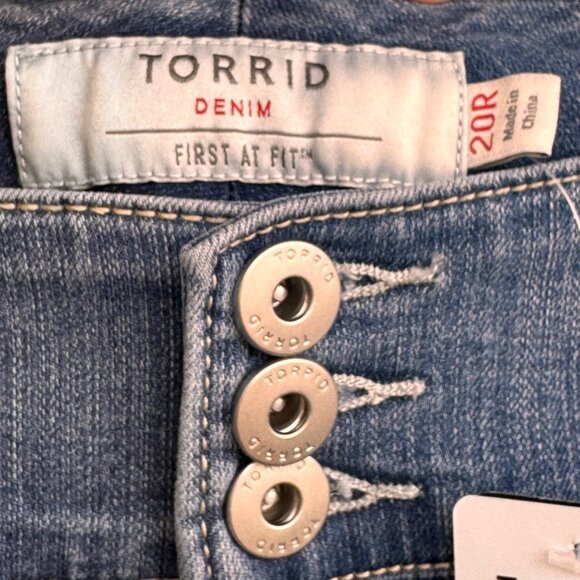 Torrid Denim Flare Jeans Vintage-Inspired Slim Knee & Flared Leg 20R Medium Wash - Picture 7 of 15
